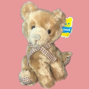 Vintage DAKIN plush bear 80s new with tags